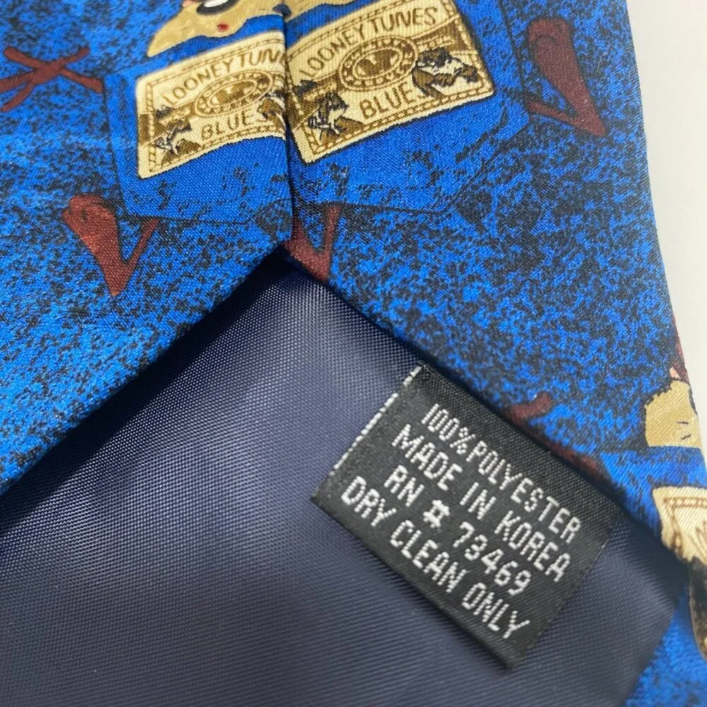 Vintage Looney‎ Tunes Mania Nostalgia Devil Taz Stamp Necktie Tie Mens 57